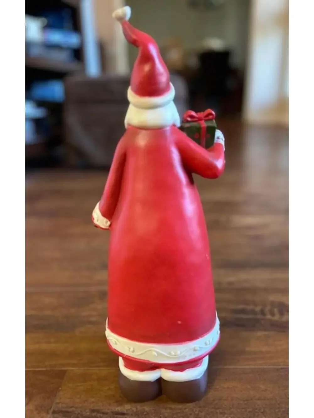 Vintage Ceramic Santa Claus Figurine with Gift